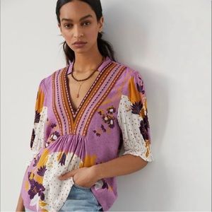 NWT Anthropologie Bl-nk Stephanie top Large purple